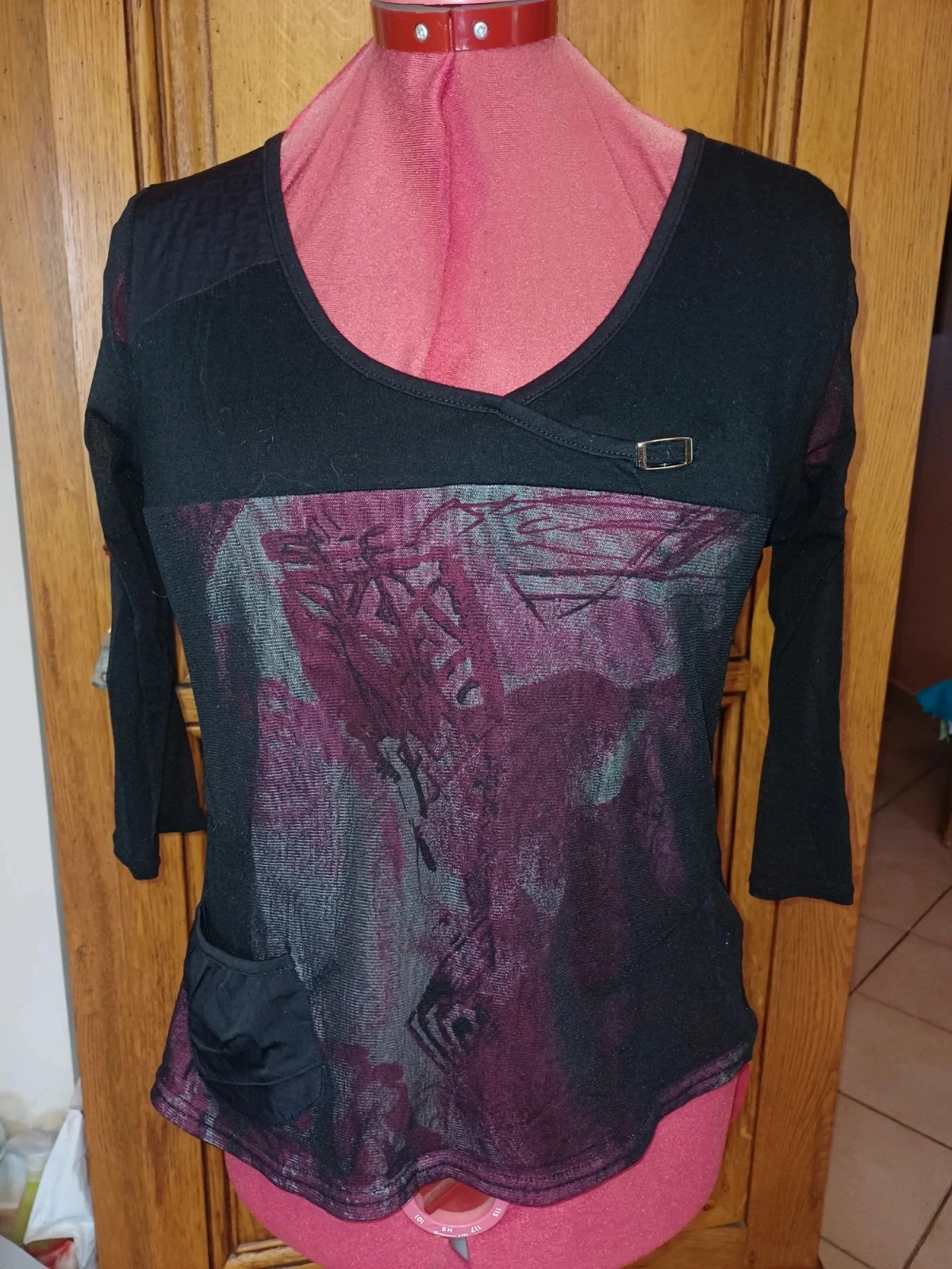 Camiseta com mangas em voile da marca DPM tamanho 42 – photo 2